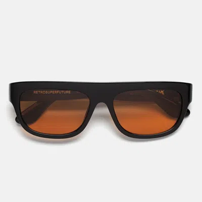 Retro Super Future Sunglasses Serioso Refined Zxo Black/orange Unisex In Multi
