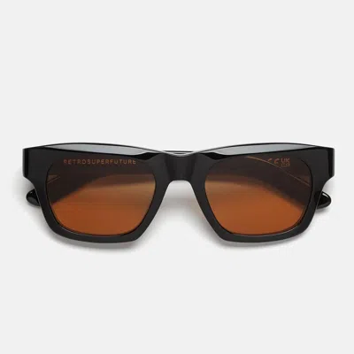 Retro Super Future Sunglasses Sintesi Refined Zor Black/orange Unisex In Multi