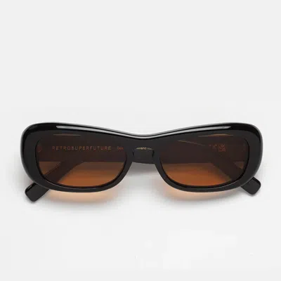 Retro Super Future Sunglasses Sugo Refined Pjv Black/orange Unisex In Brown