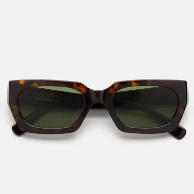 Retro Super Future Sunglasses Teddy 3627 9 Rz Havana/green Unisex In Brown