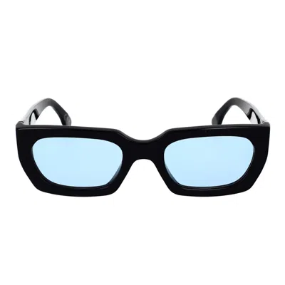 Retro Super Future Sunglasses Teddy Azure 5 Qc Black/blue Gradient Unisex In Yellow