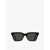 Retro Super Future Womens America Black Square-frame Acetate Sunglasses In Black