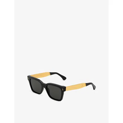 Retro Super Future Womens Black America Francis Square-frame Acetate Sunglasses