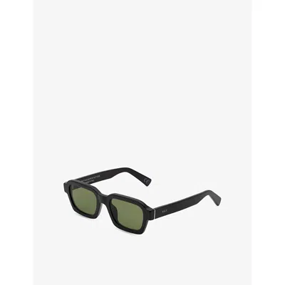 Retro Super Future Womens Black Caro Rectangular-frame Acetate Sunglasses