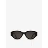 Retro Super Future Womens Black Drew Mama Oval-frame Acetate Sunglasses In Black