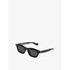 Retro Super Future Womens Black Max Rectangle-frame Acetate Sunglasses In Black