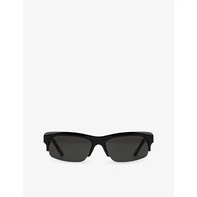 Retro Super Future Womens Black Scatto Rectangular-frame Acetate Sunglasses