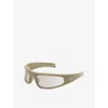 Retro Super Future Womens Cerchietto Cremoso Shield-frame Acetate Sunglasses In Neutral