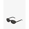 Retro Super Future Womens Cherry Black Oval-frame Acetate Sunglasses In Black