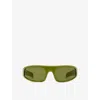Retro Super Future Womens Dragoncello Cerchietto Shield-frame Nylon Sunglasses In Green