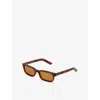 Retro Super Future Womens Havana Gesto Rectangular-frame Acetate Sunglasses In Brown