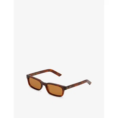 Retro Super Future Womens Havana Gesto Rectangular-frame Acetate Sunglasses In Brown