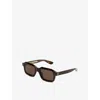 Retro Super Future Womens Havana Ray Square-frame Tortoiseshell Acetate Sunglasses In Brown