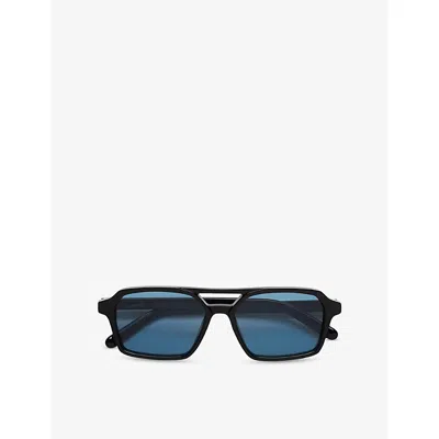 Retrosuperfuture Womens Maison Margiela Lunettes 7 Noir Azure Irregular-frame Acetate Sunglasses Black