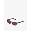 Retro Super Future Womens Melanzana Gesto Rectangular-frame Acetate Sunglasses In Purple