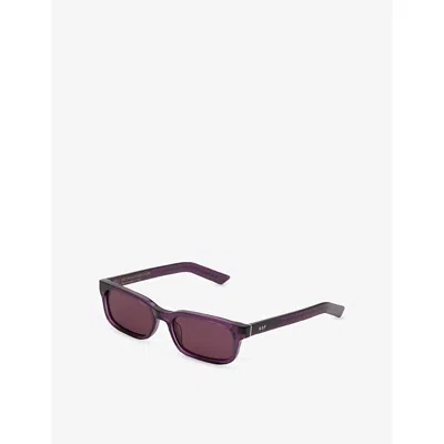 Retro Super Future Womens Melanzana Gesto Rectangular-frame Acetate Sunglasses In Purple