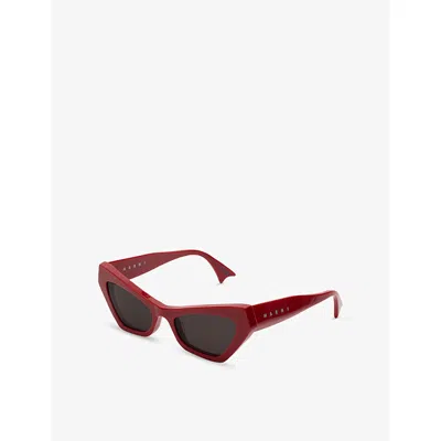 Retro Super Future Womens Red Marni Zelaryth Cat-eye Acetate Sunglasses