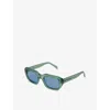 Retro Super Future Womens Sage Miles Square-frame Acetate Sunglasses In Green