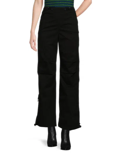 Retrod Women's Jenova Solid Cargo Pants In Black