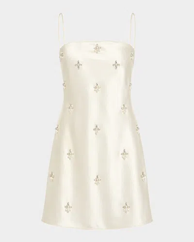Retroféte Dotty Embellished Satin Mini Dress