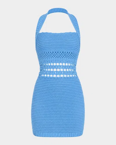 Retroféte Ronni Metallic Crochet Mini Dress