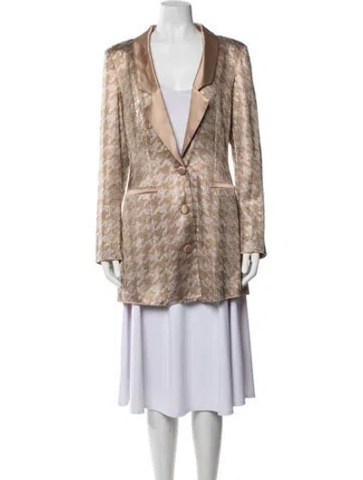 Pre-owned Retroféte Acetate Patterned Evening Jacket W/ Tags In Neutrals