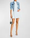 Retroféte Ada Puffed Shoulder Denim Jacket In Tangier