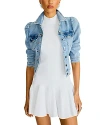 Retroféte Ada Puffed Shoulder Denim Jacket In Tangier