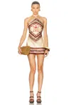 Retroféte Adelaide Floral Silk Halter Mini Dress