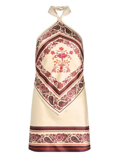 RETROFÉTE ADELAIDE PAISLEY-PRINT HALTENECK MINI DRESS