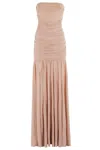 Retroféte Retrofete Adele Draped Tulle Evening Gown In Neutrals