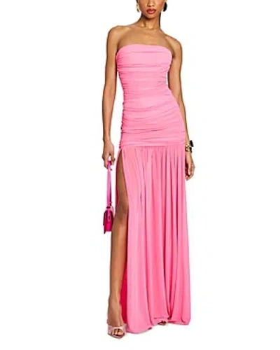 Retroféte Adele Ruched Strapless Maxi Dress In Cndyp Candy Pink