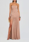 Retroféte Retrofete Adele Draped Tulle Evening Gown In Latte