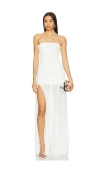 Retroféte Adele Strapless Ruched Maxi Dress In White