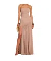 Retroféte Retrofete Adele Draped Tulle Evening Gown In Latte