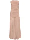 Retroféte Retrofete Adele Draped Tulle Evening Gown In Neutrals