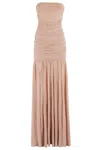 Retroféte Retrofete Adele Draped Tulle Evening Gown In Latte