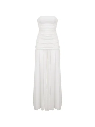 Retroféte Adele Strapless Maxi Dress In White