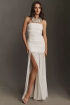 Retroféte Adele Strapless Ruched Maxi Dress In White