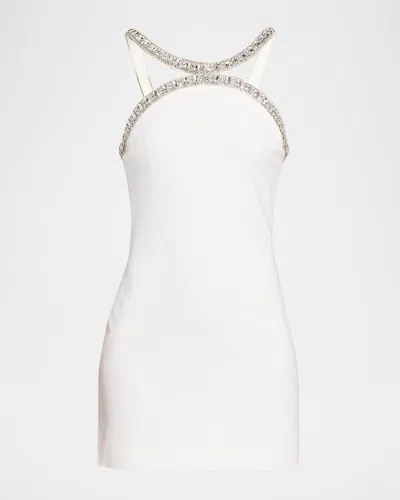 Retroféte Ailsa Embellished Mini Dress In White/silv