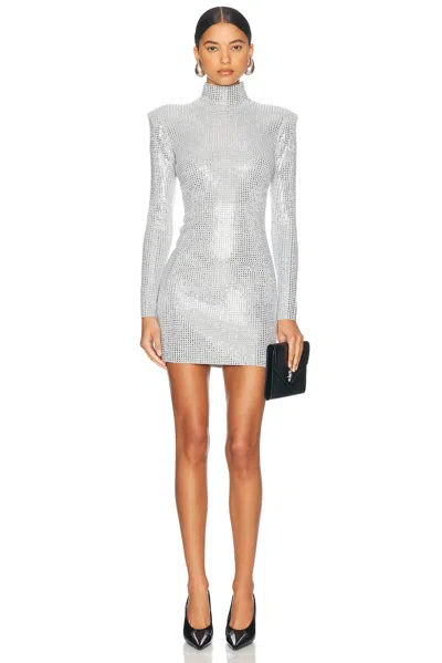 Retroféte Aisling Embellished Dress In Metallic Dove & Silver