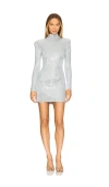 Retroféte Aisling Embellished Dress In Metallic Dove & Silver