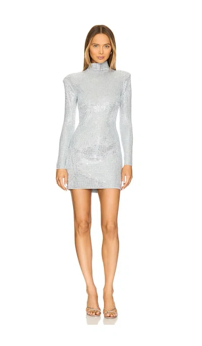 Retroféte Aisling Embellished Dress In Metallic Dovesilver