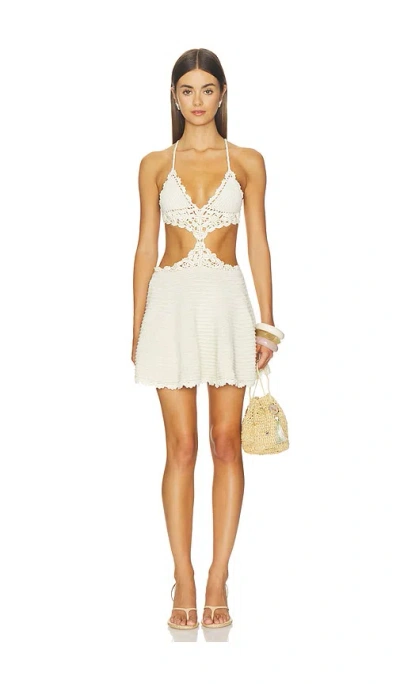 Retroféte Aisola Crochet Dress In Brown
