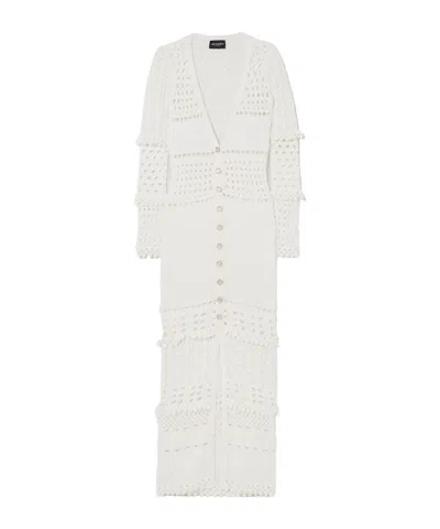 Retroféte Alaia Crocheted Cardigan In White