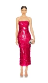 Retroféte Alana Sequin Dress In Cerise In Cerise