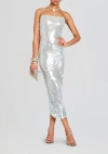Retroféte Alana Sleeveless Sequined Midi Dress In Ice Blue