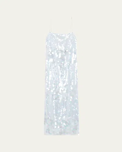 Retroféte Alana Sleeveless Sequined Midi Dress In Ice Blue