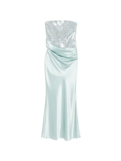 Retroféte Alexandra Draped Maxi Dress In Blue