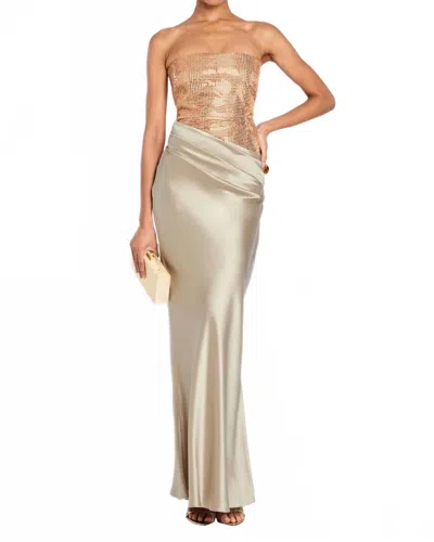 Retroféte Alexandra Dress In Latte In Gold